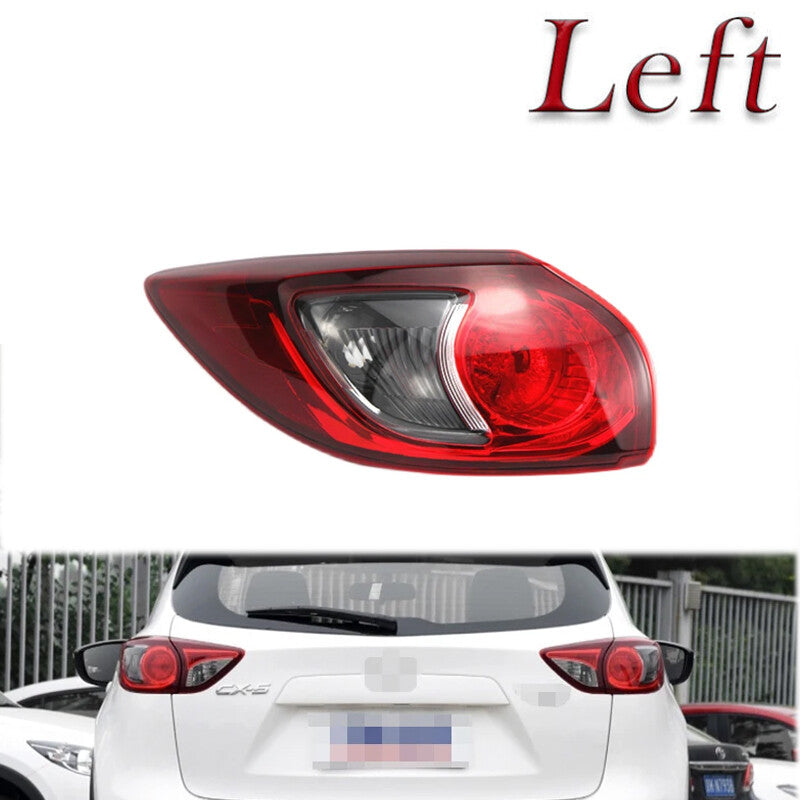 Left-side exterior taillight without bulb applies to for Mazda CX-5 2013, 2014, 2015, and 2016 models.