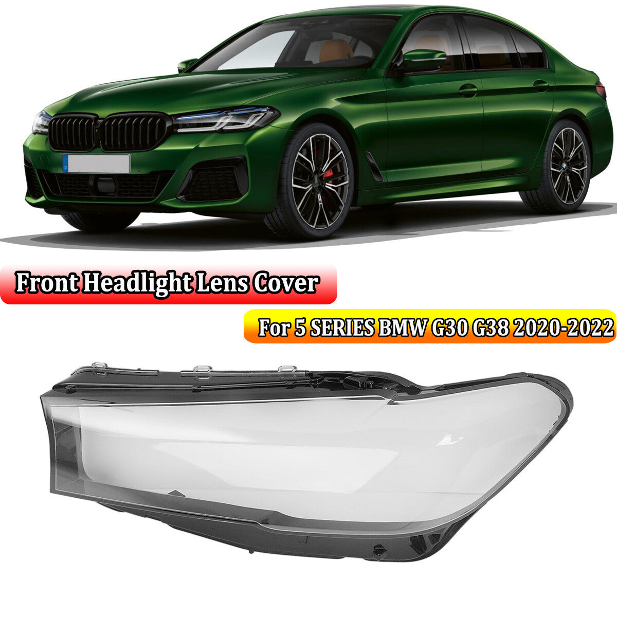 Left headlight lens protective cover housing for 2020-2022 for BMW 5 Series G30 G38