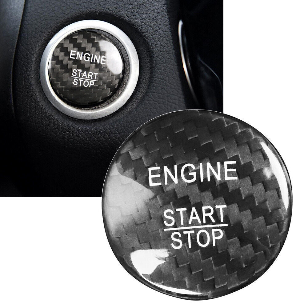 Engine Start Stop Button Cover for Mercedes A B C E GLE GLC CLA Carbon Fiber Car