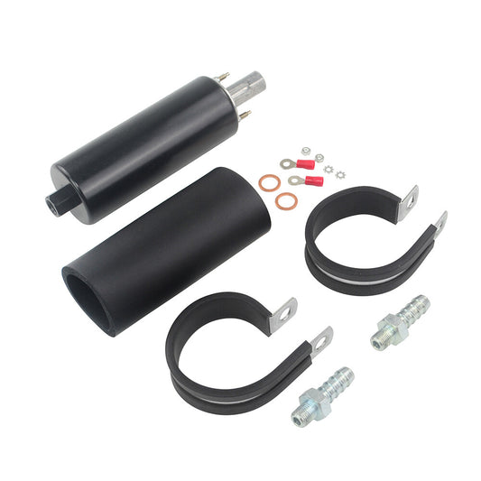 External Inline 255LPH 3/8 Fitting Mount Kit High Flow Pressure Fuel Pump GSL392