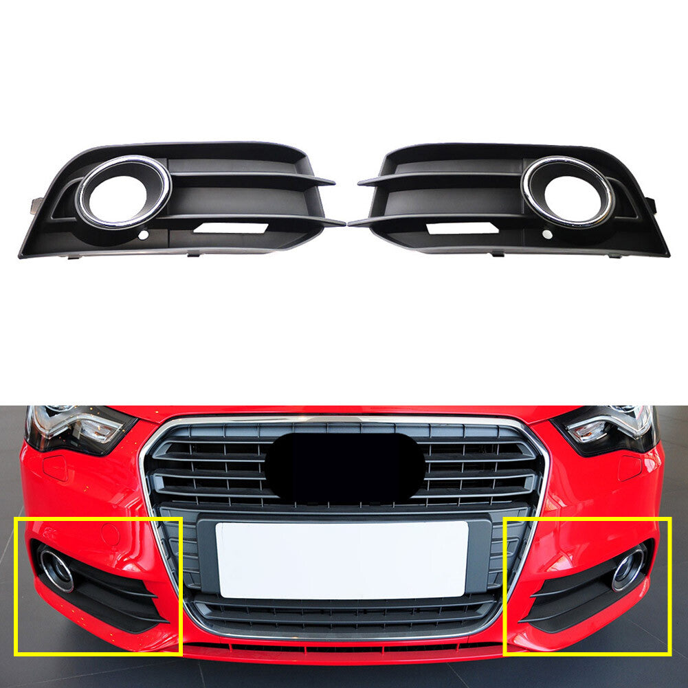 2x Front Bumper Fog Light Grille Cover for Audi A1 8X 2010 2011 2012 2013 2014