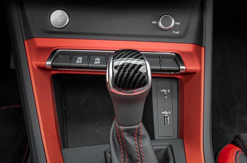 Fit for Audi Q3 2019-24 ABS Carbon Fiber Central Console Gear Shift Knob Trim 1P