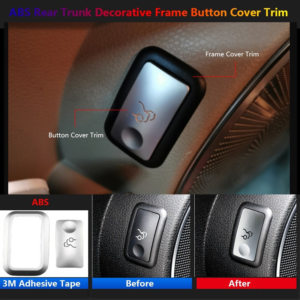 2x for Mercedes-Benz W204 Car Interior Rear Trunk Switch Panel Button Cover Trim