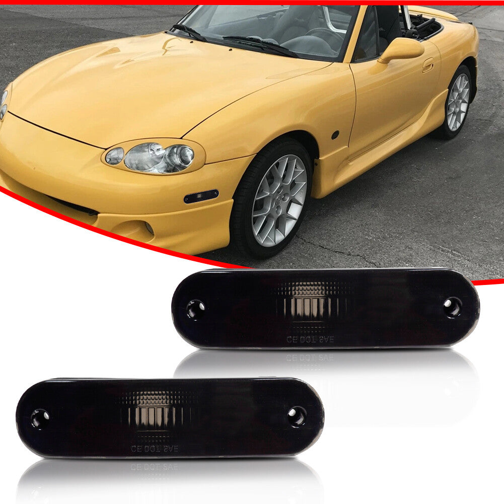 Front/rear side indicator light housings are compatible with 1990-2005 for Mazda Miata MX-5 models.