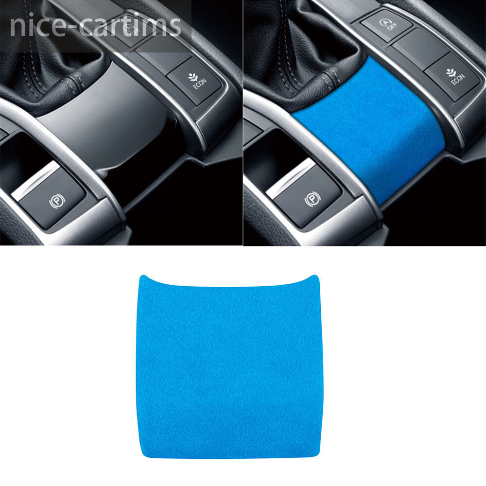 Suede Blue Console Gear Shift Lower Panel Cover Fit for Honda for Civic 10th 2016-21