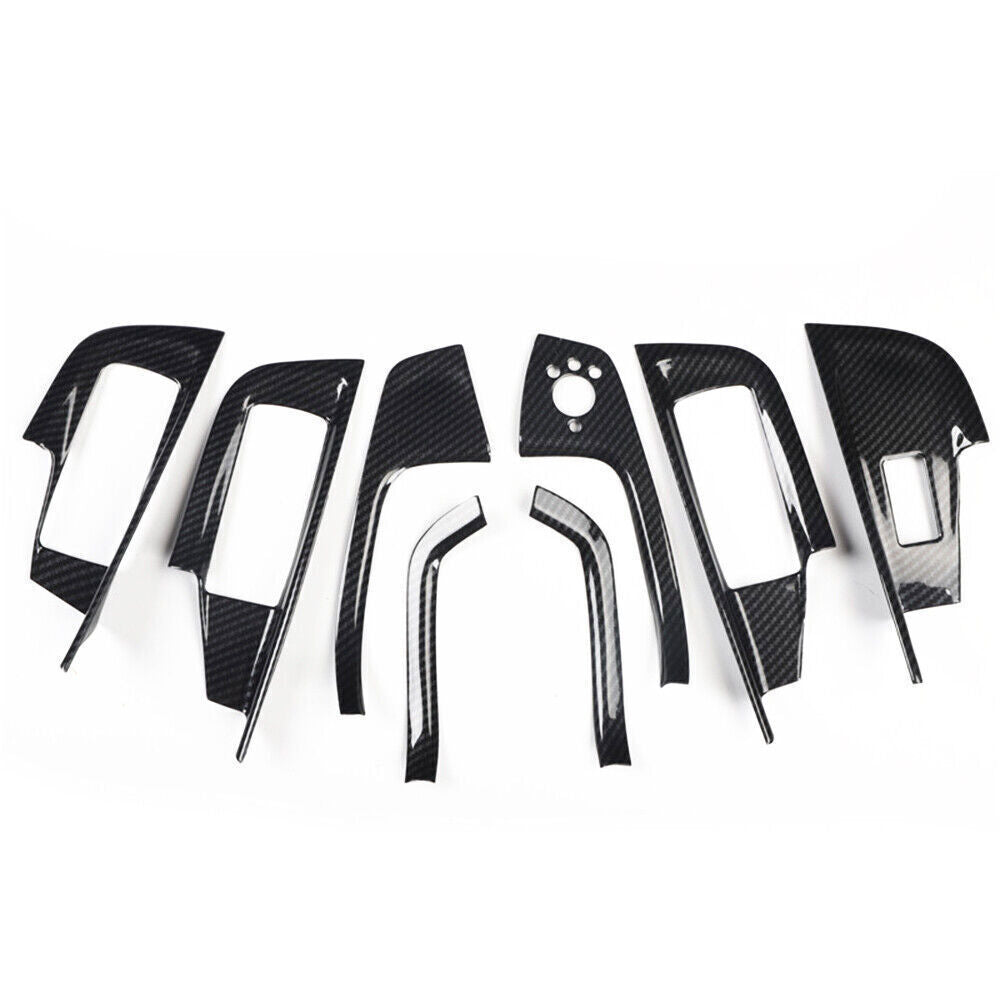 Inner Glass Window Lifting Lock Panel Trim for Audi A6l 2012-18 ABS Carbon Fiber