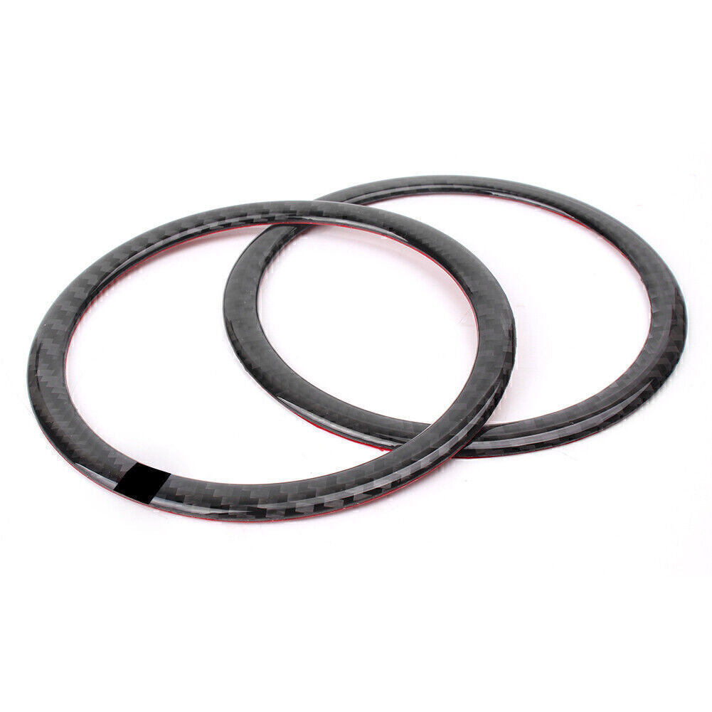 Pair Carbon Fiber Door Speaker Loud Cover Sticker Trim Fit for BMW E90 3 Series E84