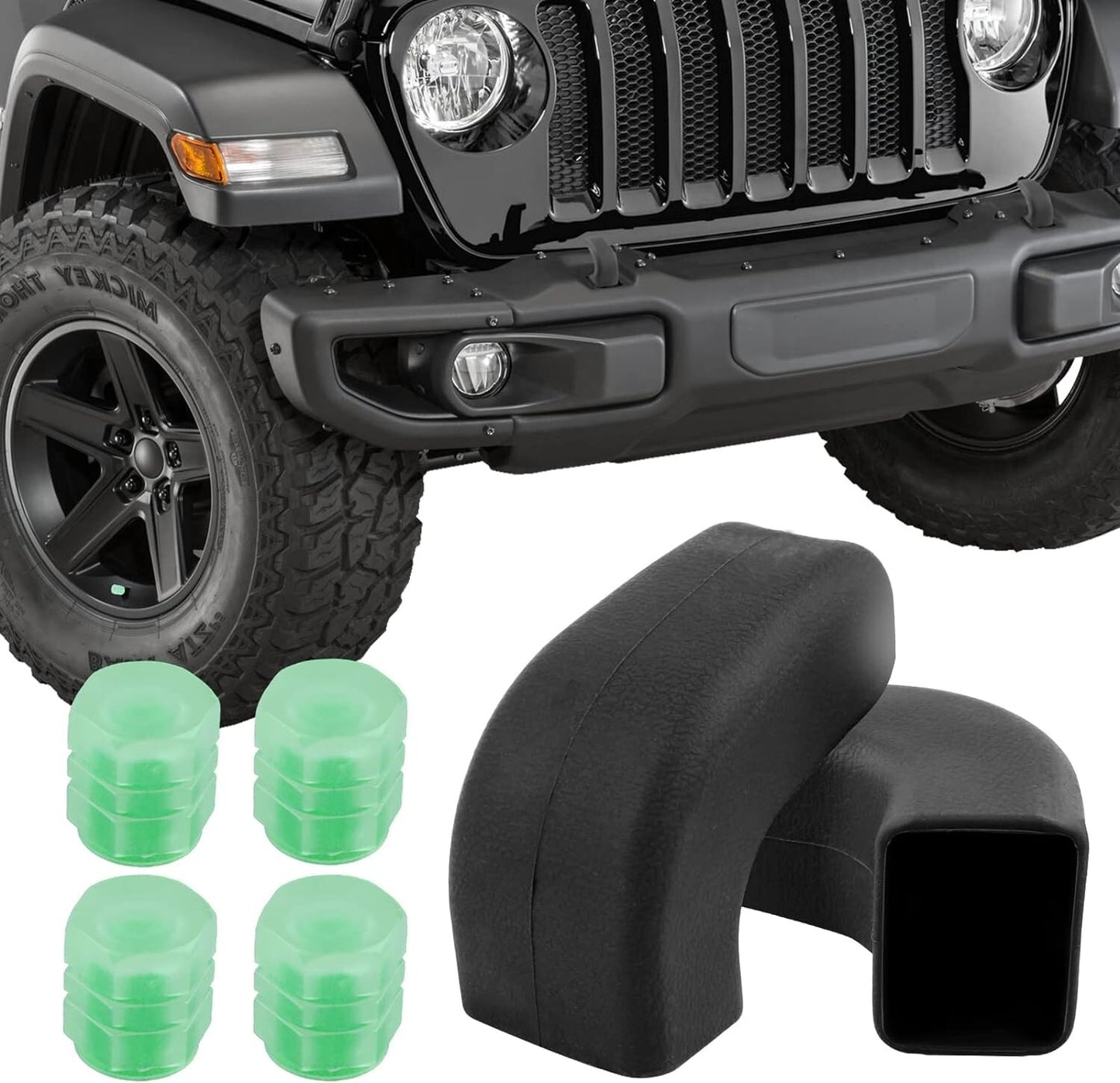 2xBumper Tow Hook Covers for Jeep for Wrangler JK,JL Gladiator TJ,Silicone Material
