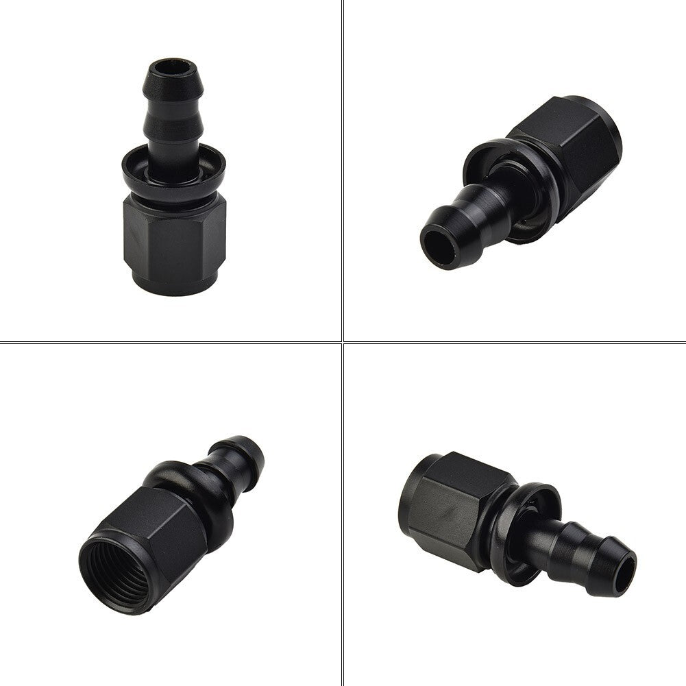6AN AN6 Female To 3/8 Straight Push-On Barb Hose Adapter Swivel Fitting,Black