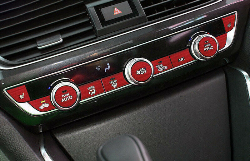 11P for Honda Accord 2018-2022 Red Aluminum Central Control Switch Button Cover