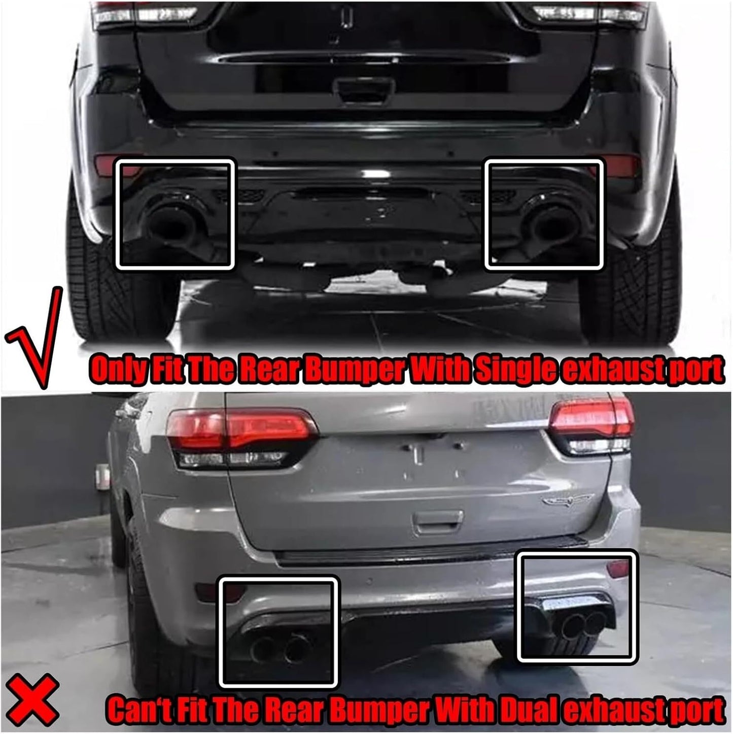 for Jeep Grand Cherokee SRT 14-21 V1 Carbon Style Shark Fin Rear Bumper Diffuser