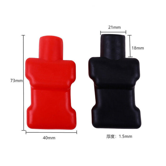 A pair of automotive positive battery terminal insulator wire connector cover protective sleeves