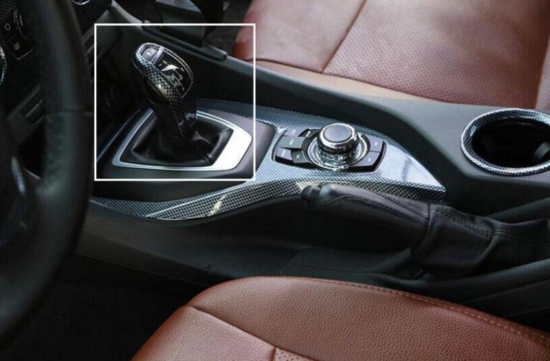 Fit for BMW 2010-2015 X1 E84 ABS Carbon Fiber Gear Shift Knob Shifter Lever Trim