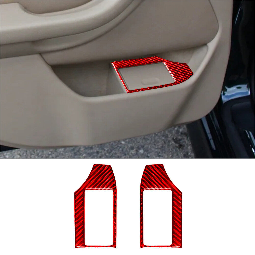 Red carbon fiber interior rear door ashtray frame cover trim for BMW E39 M5