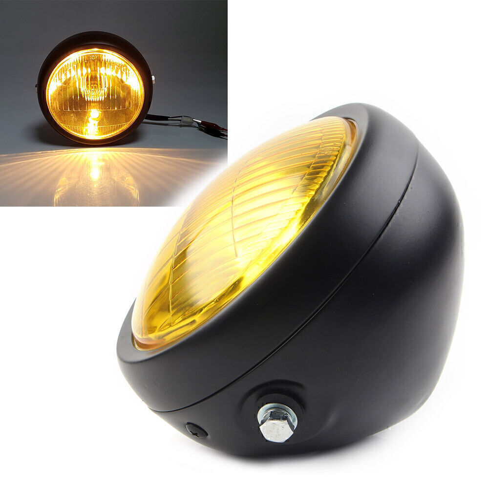 for Harley Dyna FXDL Softai Sportster 5.75 Retro Headlight Yellow Motorcycle