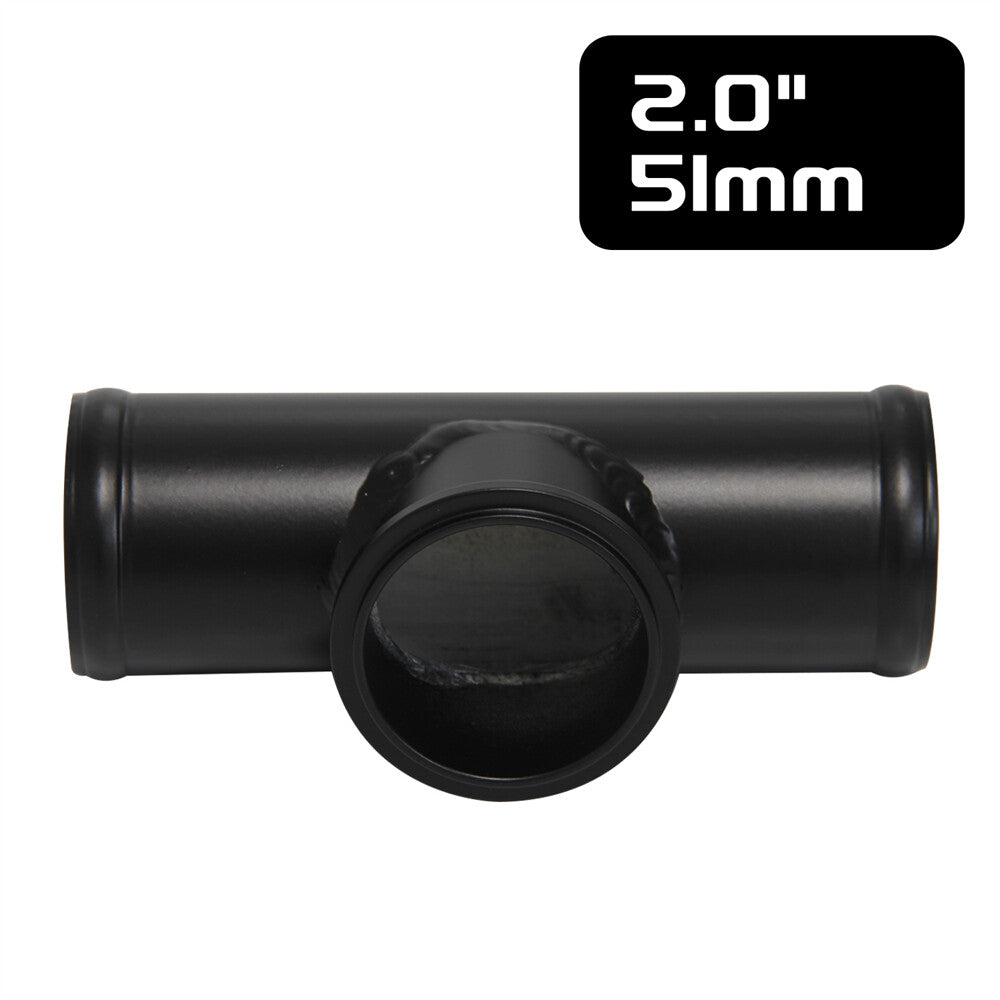 Universal 50mm V-band BOV Flange 2 Tube Pipe Blow off Valve Turbo Black