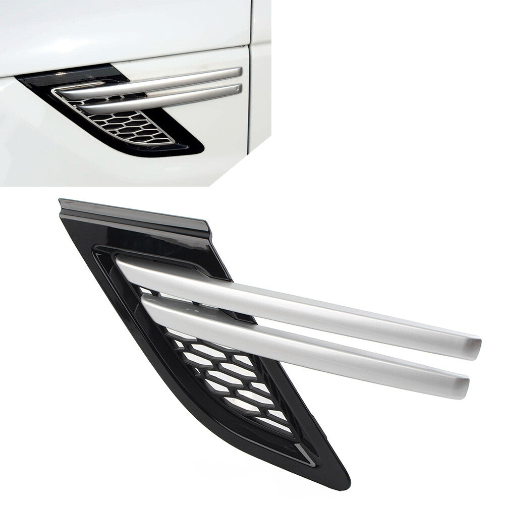 Trim Front Fender Air Vents Grill Left Black+Silver for Range Rover Sport 14-17