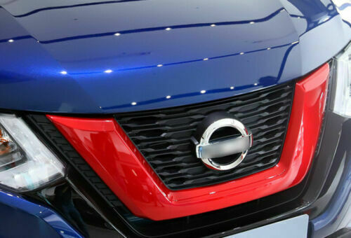 for Nissan Rogue 2017-2020 Red ABS Front Grille Grill Trim Molding Outer