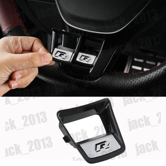 Black Car Steering Wheel Sequin Cover Trim for Volkswagen for VW T-ROC 2018-2022