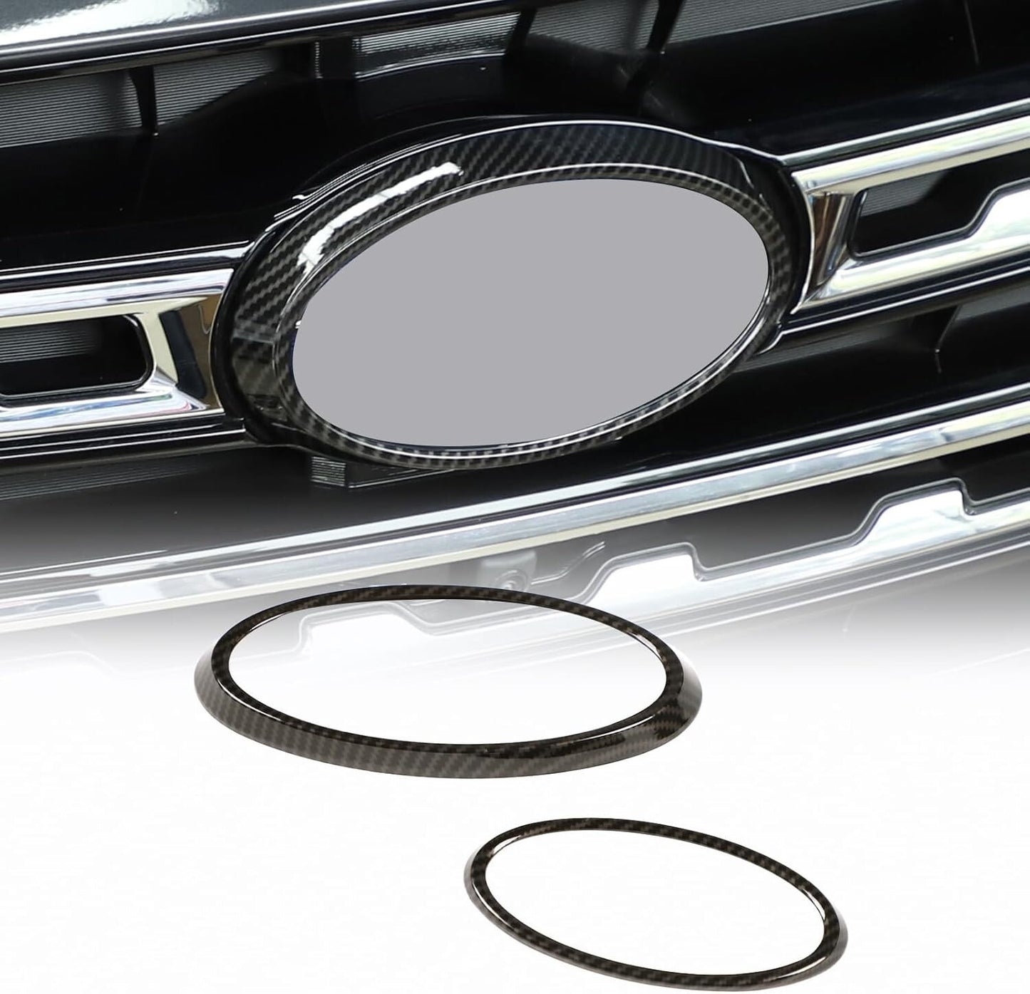 for Subaru XV 2021+ Front Rear Car Logo Decorative Ring Cover ABS Carbon Fiber
