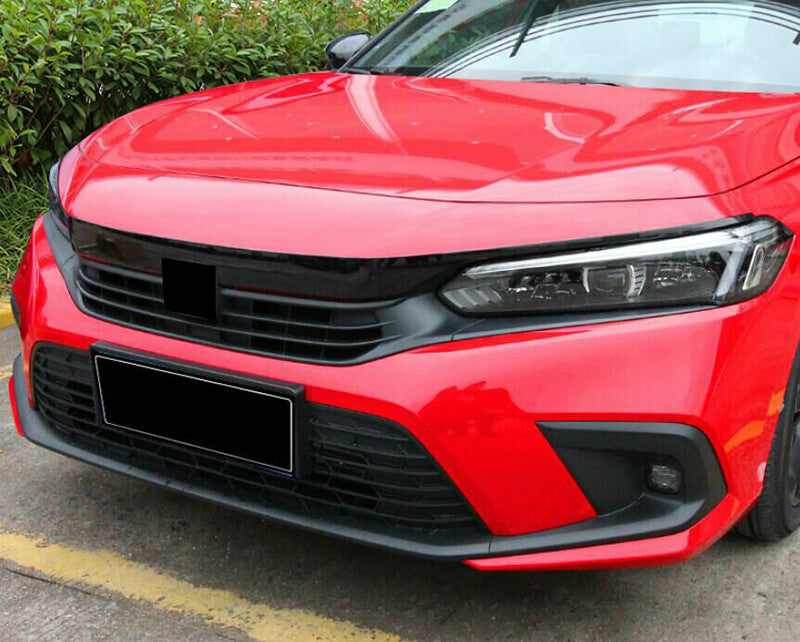 for Honda for Civic 2022-2023 Glossy Black ABS Front Grille Lip Cover Moulding Trim