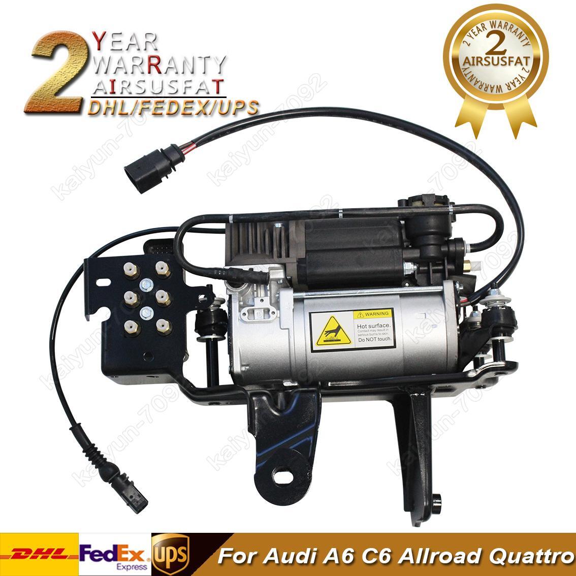 for Audi A6 C6 S6 4F Allroad Air Suspension Compressor W/ Valve Block Bracket