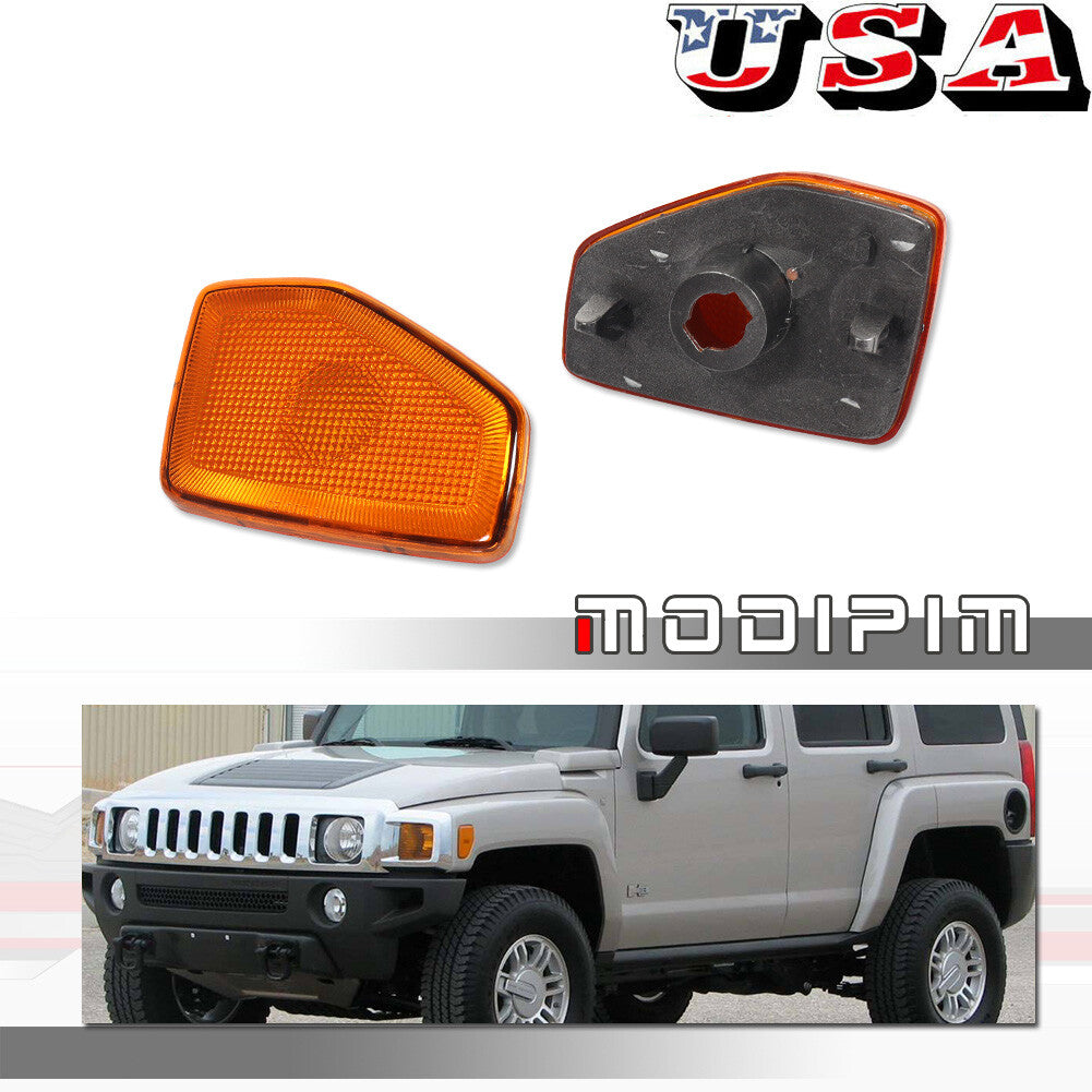 Amber front bumper side marker light housing kit for 2006-2010 for HUMMER H3