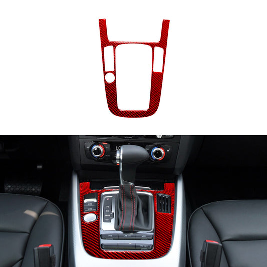 for Audi Q5 2009-2017 Red Gear Shift Frame Trim Cover Decoration Carbon Fiber