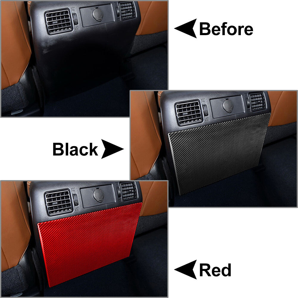 Carbon Fiber Car Rear for Seat Anti-Kick Panel Trim for Toyota Tundra 2014-2021