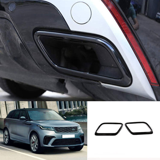 Black Steel Rear Tail Exhaust Tip Pipe Cover New for Range Rover Velar 2017-2023