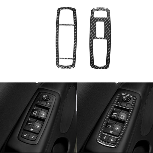 2X Carbon Fiber Front Door Door Control Cover Trim for Dodge Durango 2014-2020