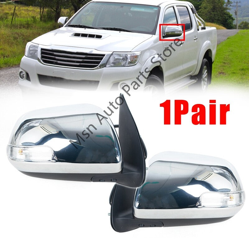 for Toyota Hilux 2008-2015 1Pair Side Rearview Mirror W/Turn Signal Light 5 Pin