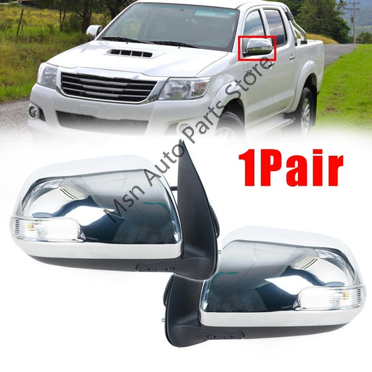 for Toyota Hilux 2008-2015 1Pair Side Rearview Mirror W/Turn Signal Light 5 Pin
