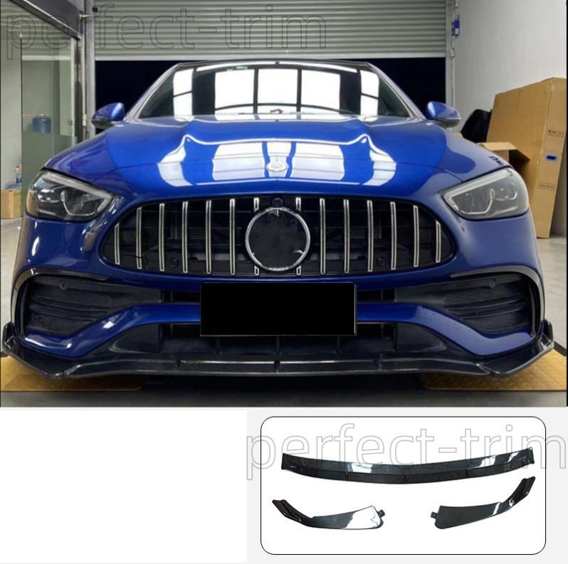 Carbon fiber style front bumper lip for 2022-2023 for Benz W206 C-Class