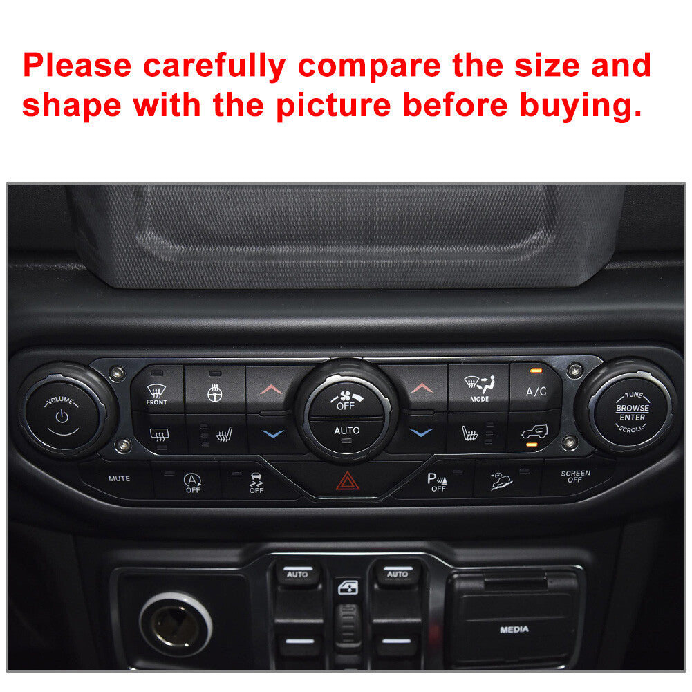 FITS for Jeep for Wrangler JL 2018-2019 4x Air Conditioner Switch Knob Ring Cover Trim