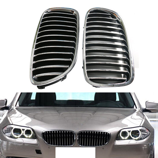 2x Front Bumper Kindey Grille Chrome For 2011-2013 for BMW F10 528i 535i xDrive