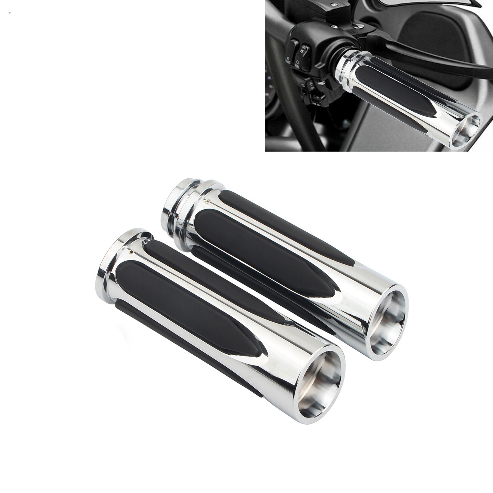 Chrome Handlebar for Harley Touring Road Glide Dyna Softail Sportster Hand Grips