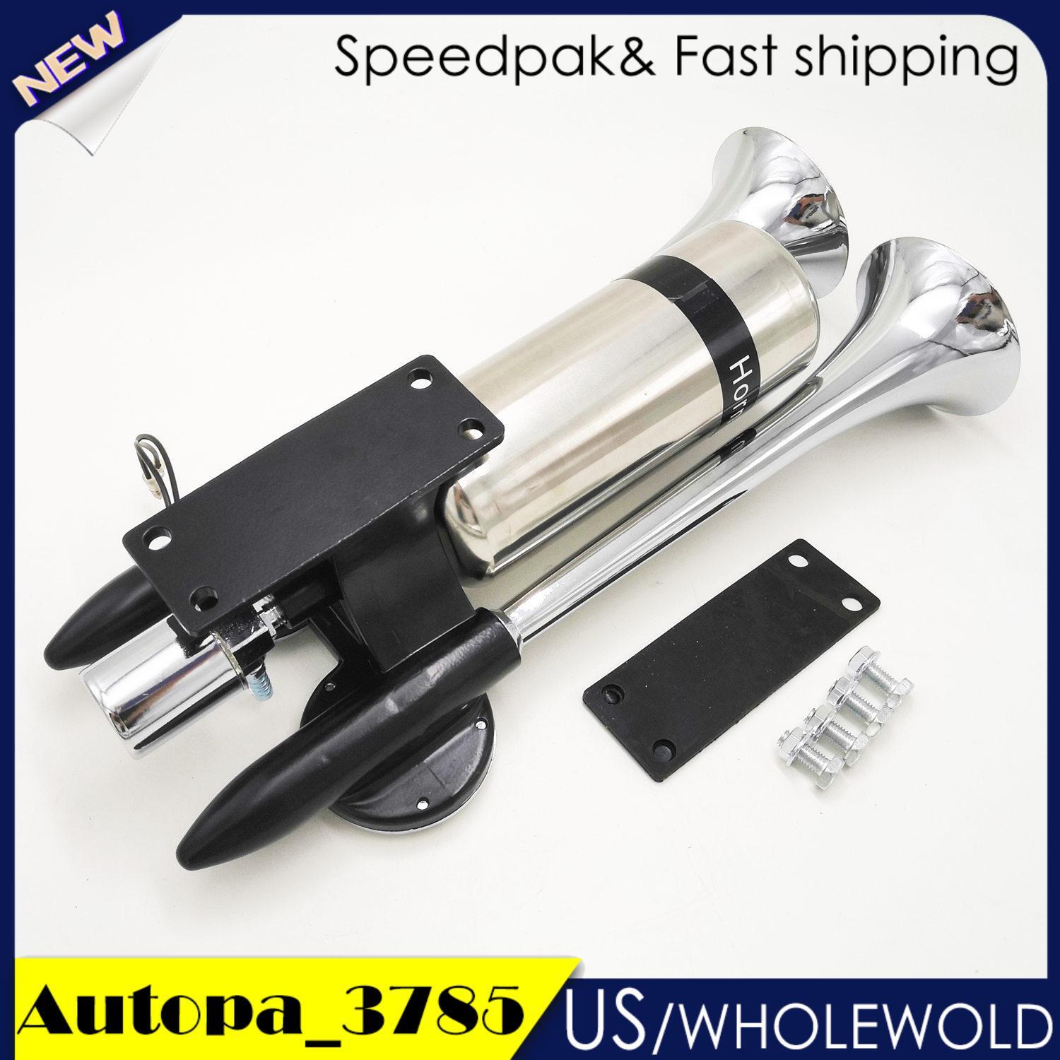 Super Echo Loud Air Horn Set Assembly 12V/24V 300DB For Semi or Large Truck