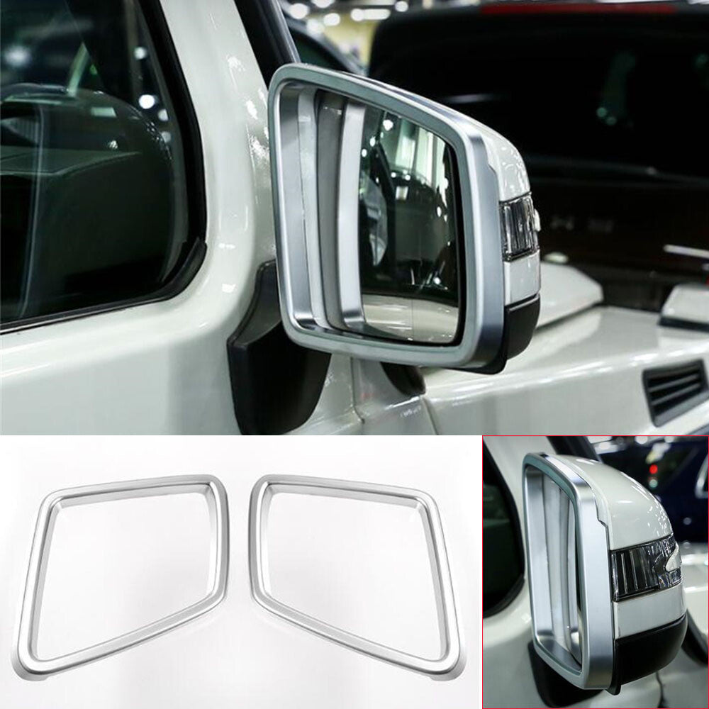 Rearview Mirror Rain Eyebrow Trim for Benz GL GLE GLS ML Class 2013-19ABS Silver