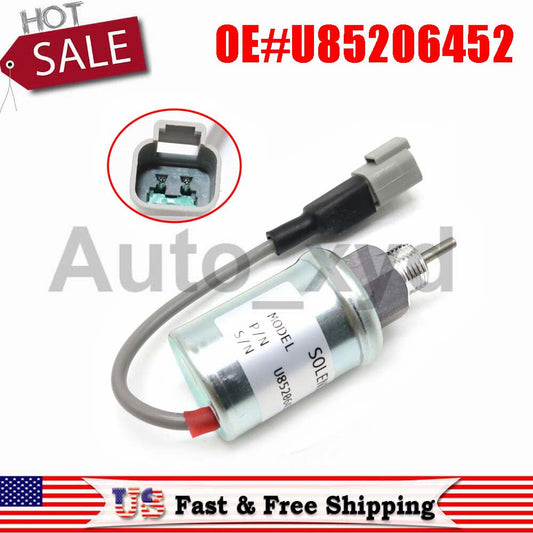 12V Stop Solenoid U85206452 185206452 for Perkins 402D 403D 404D 404C 403C - Brand New