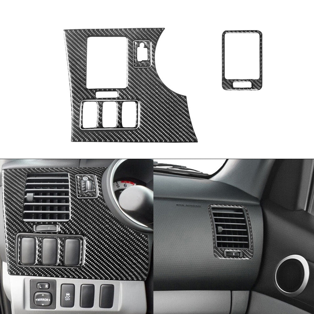 4Pcs Left & Right Air Vent Trim Cover Carbon Fiber for Toyota Tacoma 2012-2015