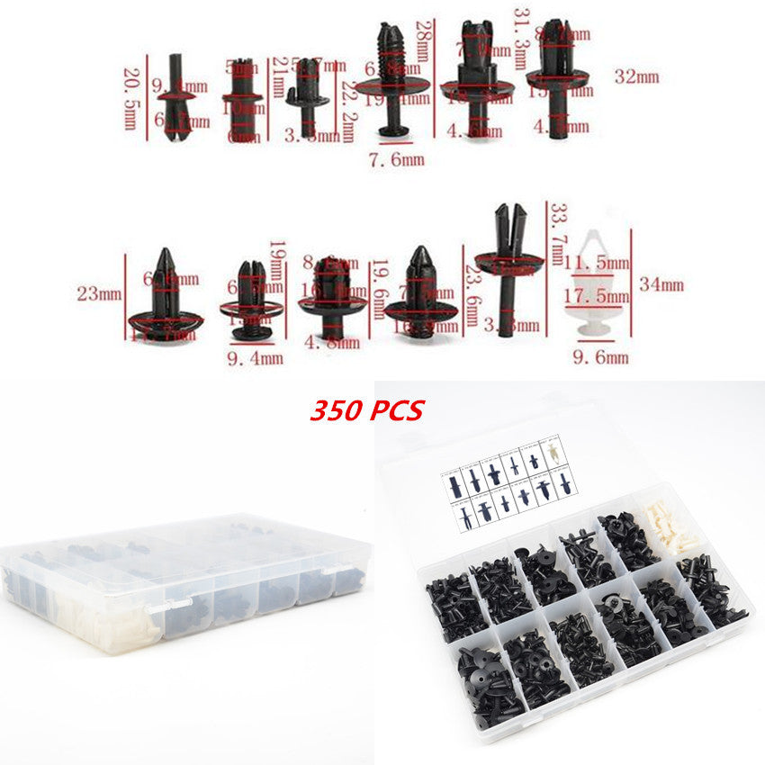 350pcs Car Push Retainer Pin Rivet Trim Clip Panel Moulding Assortments Box Kit