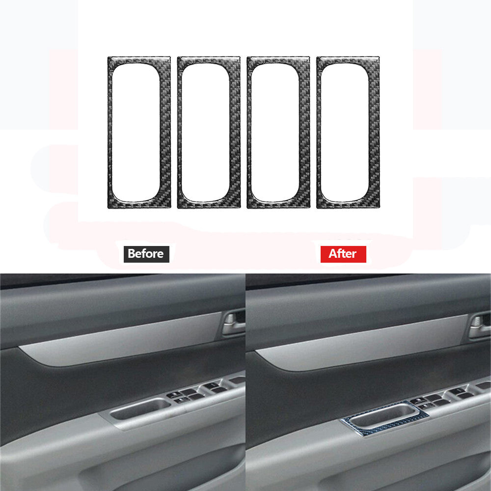 4X Carbon Fiber Inner Door Handle Cover Trim for Suzuki Grand Vitara 2006-2013
