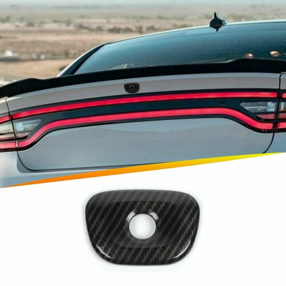Rear Tailgate Camera Cover Trim Bezels for Dodge Charger 2014-2018 Carbon Fiber