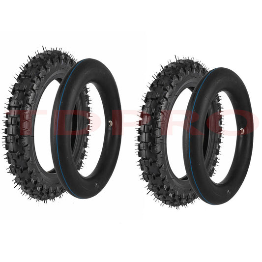 2 sets of 2.50-10 tires with tubing, 2.5-10 suitable for TTR50, XR50, CRF50, Dirt Pit bikes, DRZ70