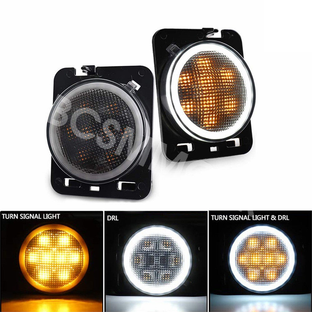 Fit for Jeep for Wrangler JK 2007-2017 Front Fender Side Marker Turn Signal Light