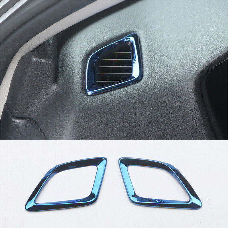 2Pcs for Honda Accord 2018-2022 Blue Titanium Dashboard LR Air Outlet Vent Trim