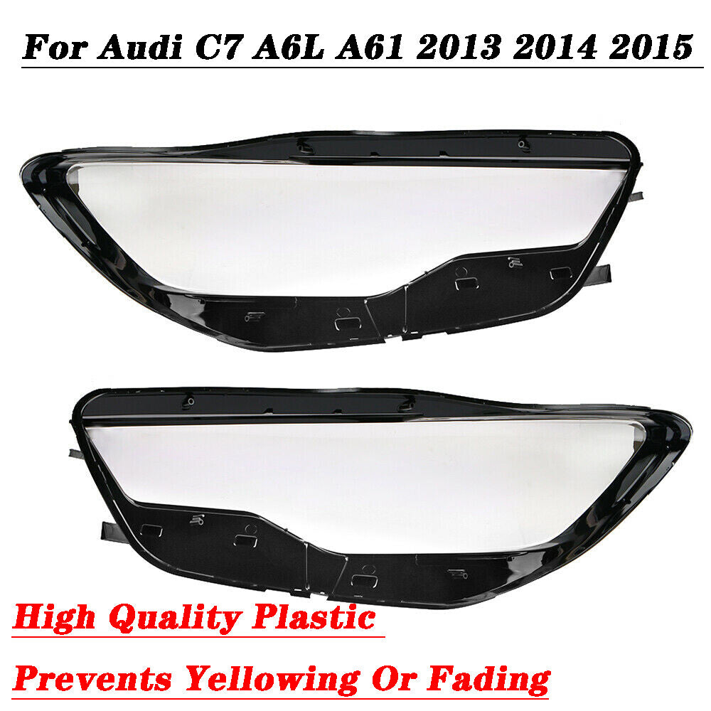 Right Left Front Headlight Cover Headlamp Lens Clear Shell for Audi C7 13-2015