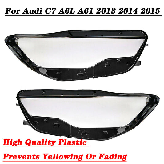 Right Left Front Headlight Cover Headlamp Lens Clear Shell for Audi C7 13-2015