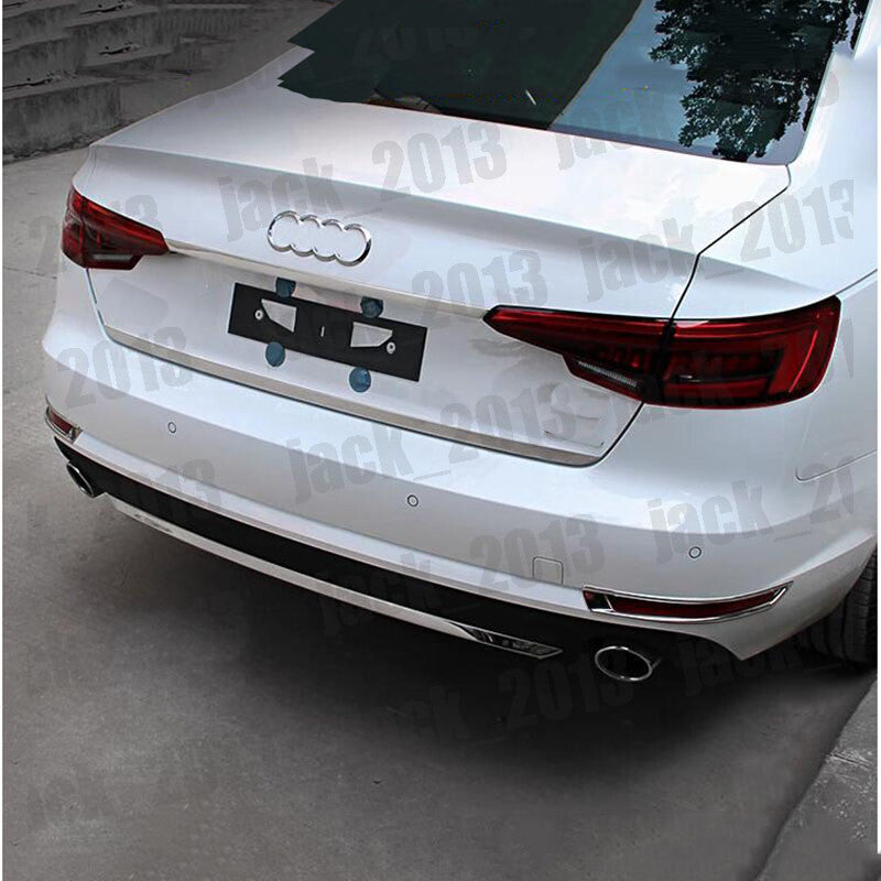for Audi A4 B9 2017-2022 silvery stainless Rear Bumper Protector Strip Trim